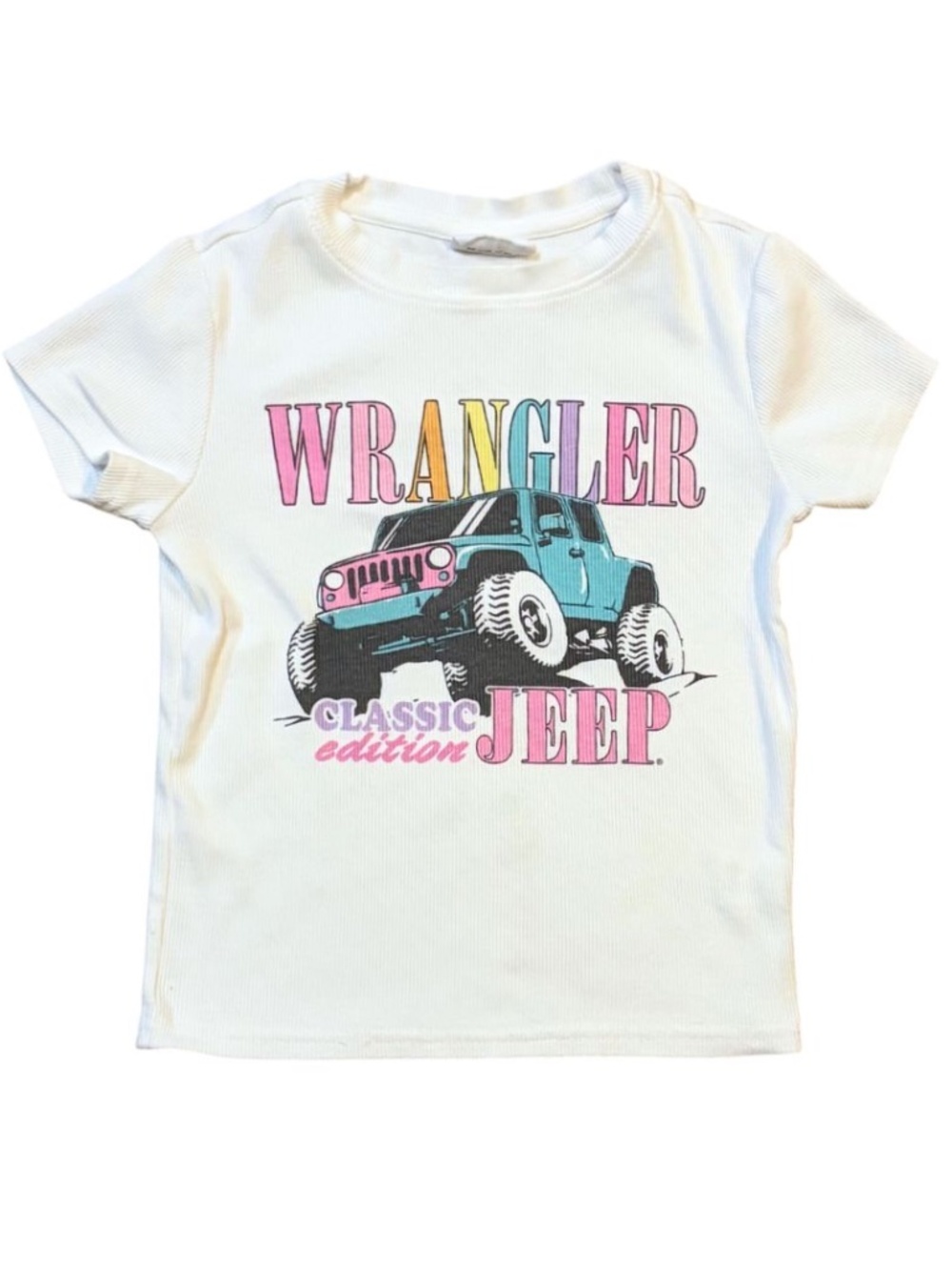 Girls Jeep Wrangler Fitted Ribbed Tee